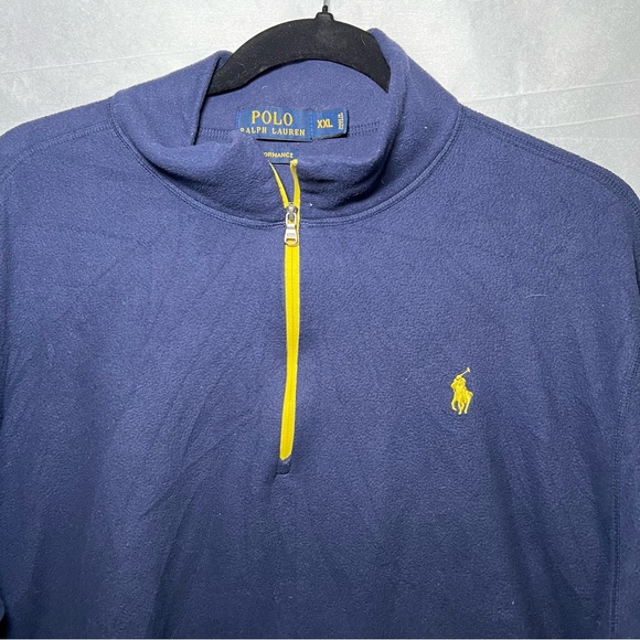 Polo Ralph Lauren Performance Quarter-Zip Sweater navy blue men’s XXL - Picture 3 of 9